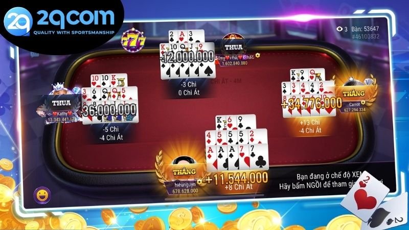Các loại game đánh bài ăn tiền 2QCOM phổ biến nhiều người chơi